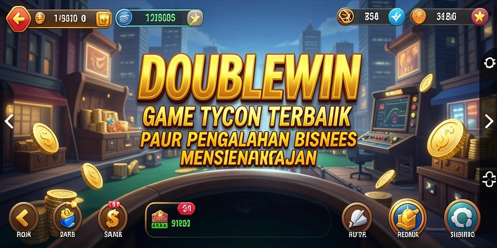 Tangkapan layar gameplay DOUBLEWIN yang menunjukkan strategi bisnis yang seru.
