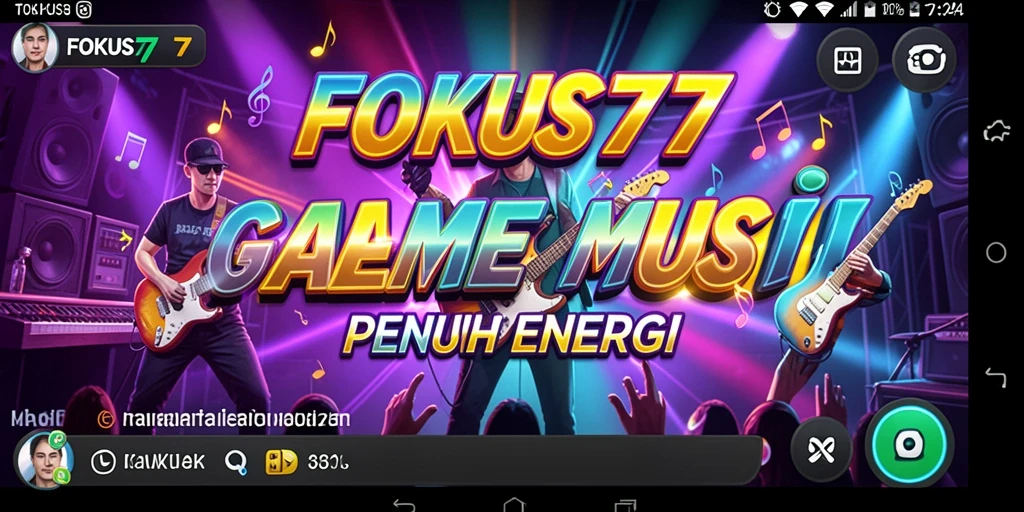 Screenshot FOKUS777 menampilkan gameplay musik yang seru dan interaktif.