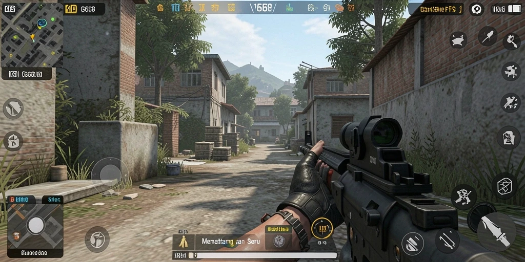 Screenshot G668 menampilkan aksi pertempuran seru dalam gameplay FPS.