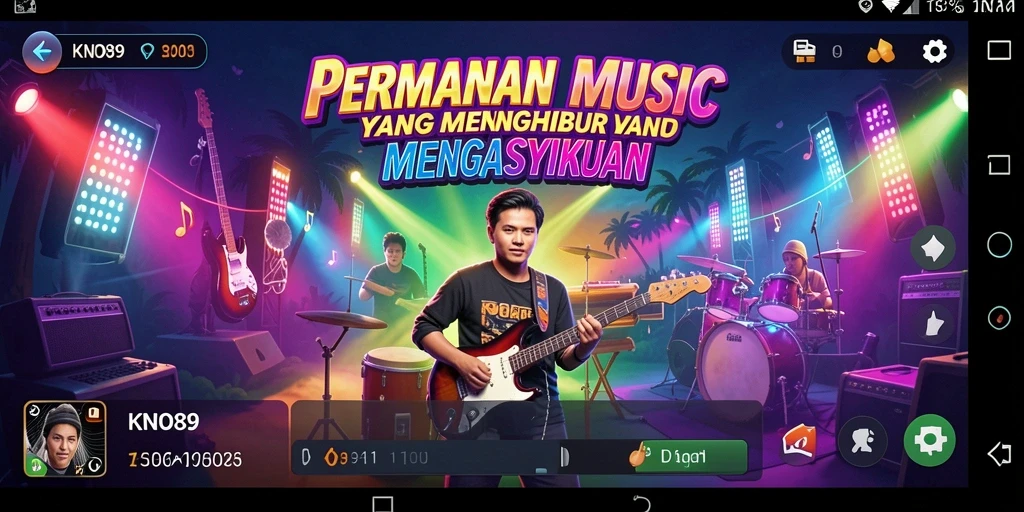 Screenshot gameplay KNO89 menampilkan keseruan bermain musik.