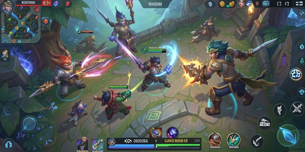 Screenshot gameplay KOKO5000 dengan aksi seru di arena MOBA.