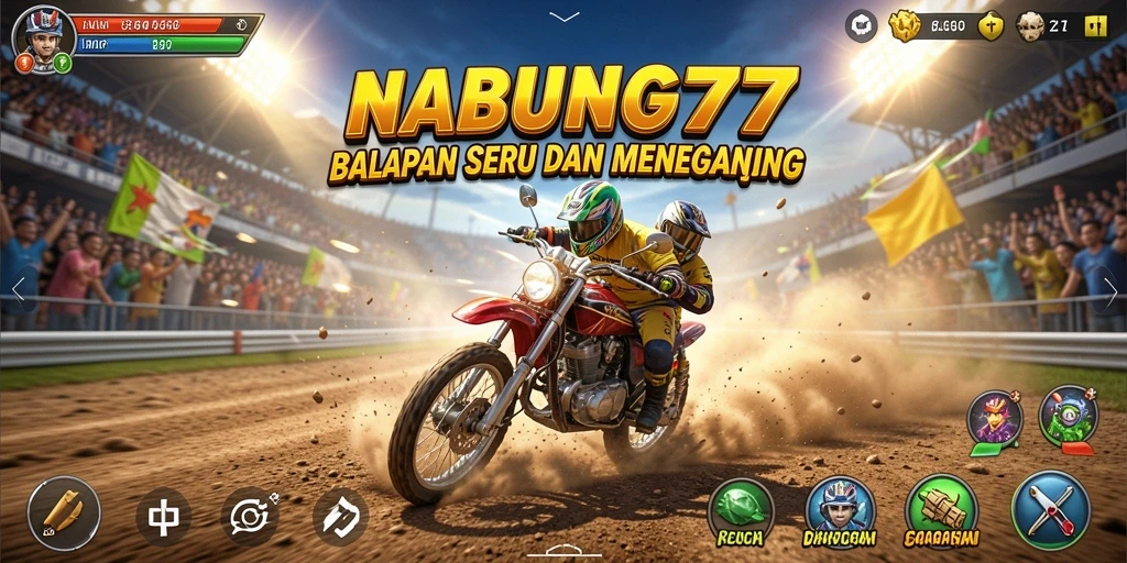 Tampilan gameplay <strong>NABUNG77</strong> yang mendebarkan dan penuh aksi balapan.