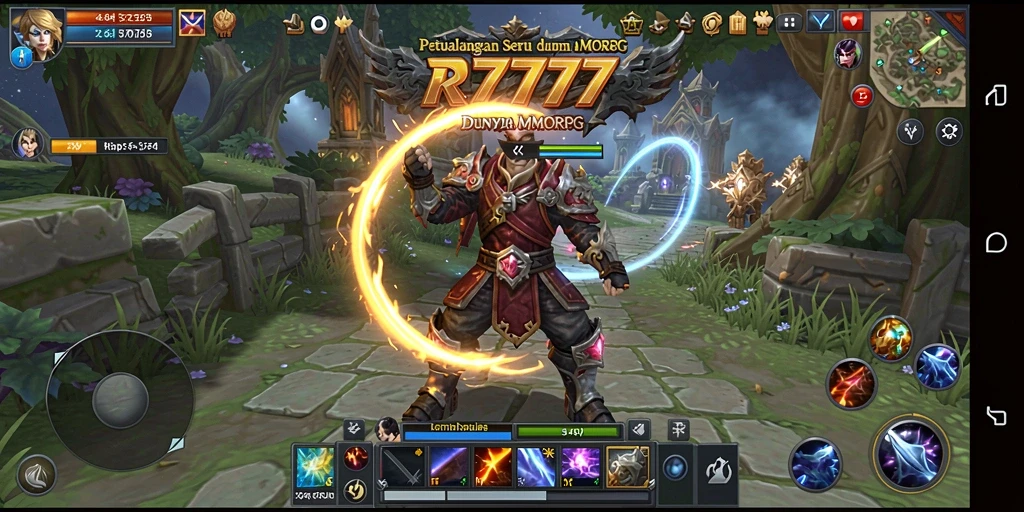 Gameplay seru di RR777 dengan pertarungan epik di dunia MMORPG.